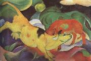 Franz Marc Cows,Yellow,Red Green (mk34) painting